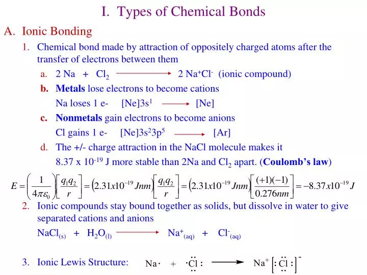 i types of chemical bonds