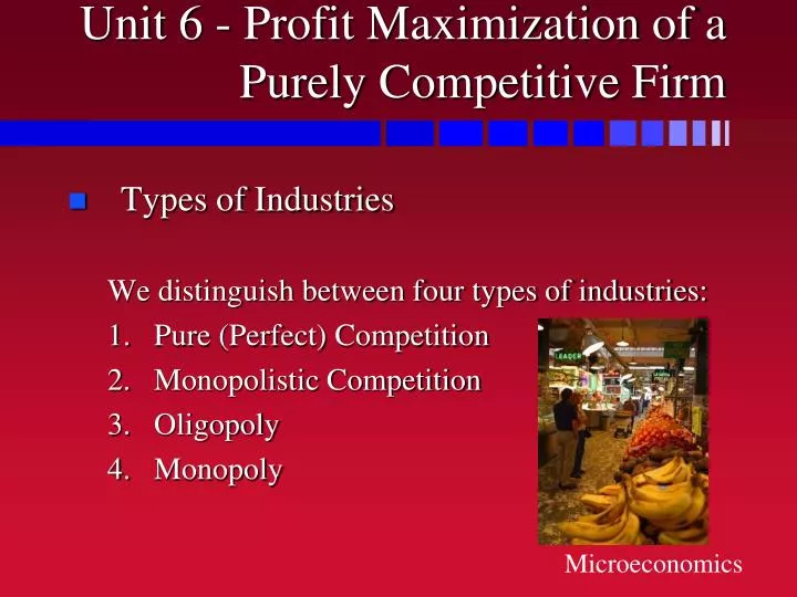 unit 6 profit maximization of a purely competitive firm