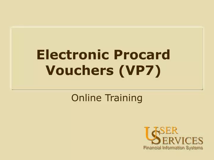 electronic procard vouchers vp7
