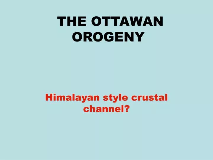 the ottawan orogeny
