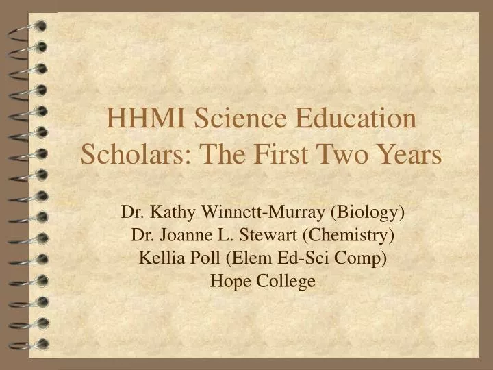 hhmi science education scholars the first two years
