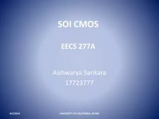 soi cmos eecs 277a