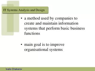 IT Systems Analysis and Design