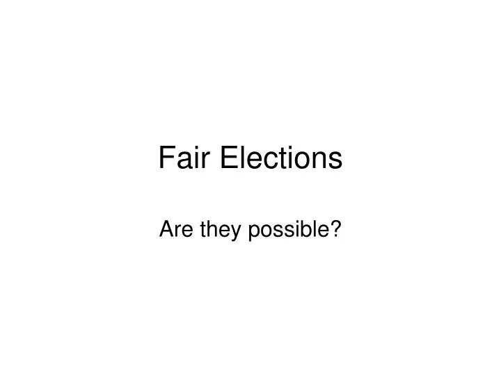 fair elections