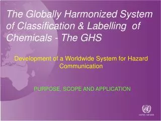 The Globally Harmonized System of Classification &amp; Labelling of Chemicals - The GHS