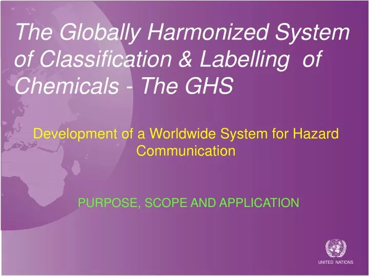 the globally harmonized system of classification labelling of chemicals the ghs