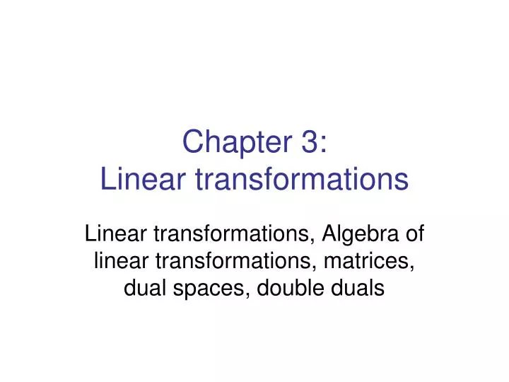 chapter 3 linear transformations