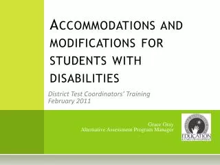 Accommodations and modifications for students with disabilities