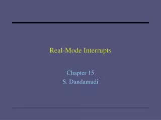 Real-Mode Interrupts