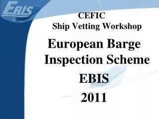 CEFIC Ship Vetting Workshop