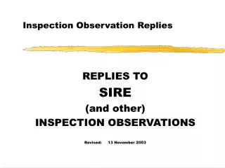 Inspection Observation Replies