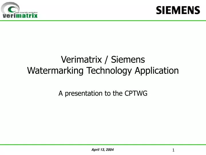 verimatrix siemens watermarking technology application