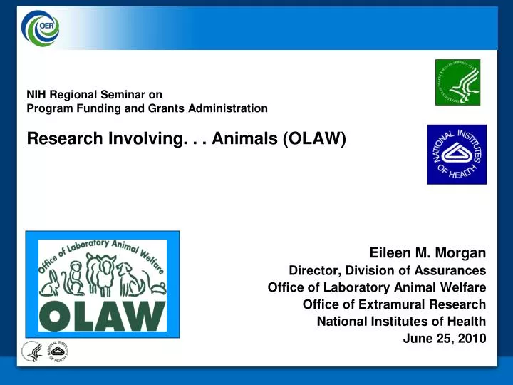 nih regional seminar on program funding and grants administration research involving animals olaw