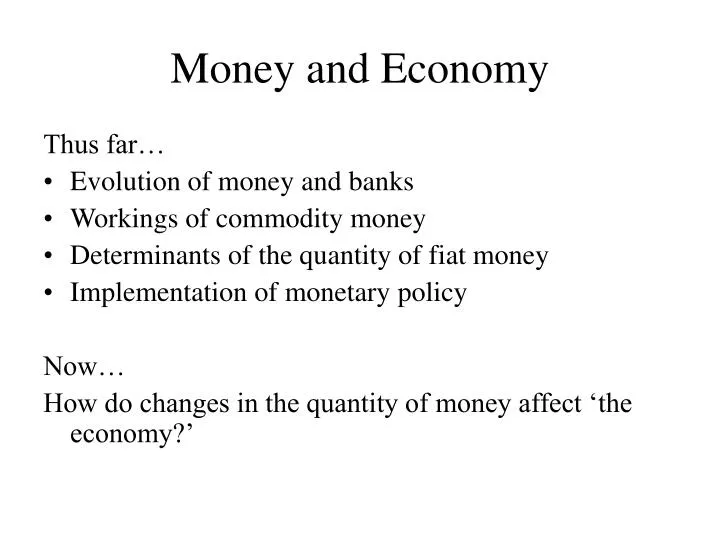 money and economy