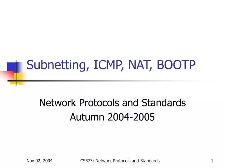 subnetting icmp nat bootp