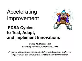 Accelerating Improvement PDSA Cycles to Test, Adapt, and Implement Innovations