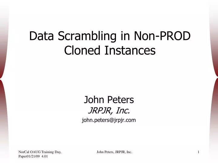 data scrambling in non prod cloned instances