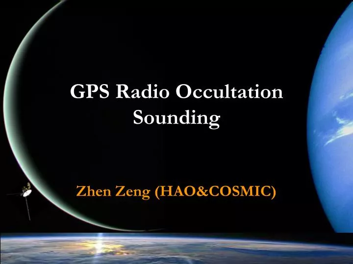 gps radio occultation sounding zhen zeng hao cosmic