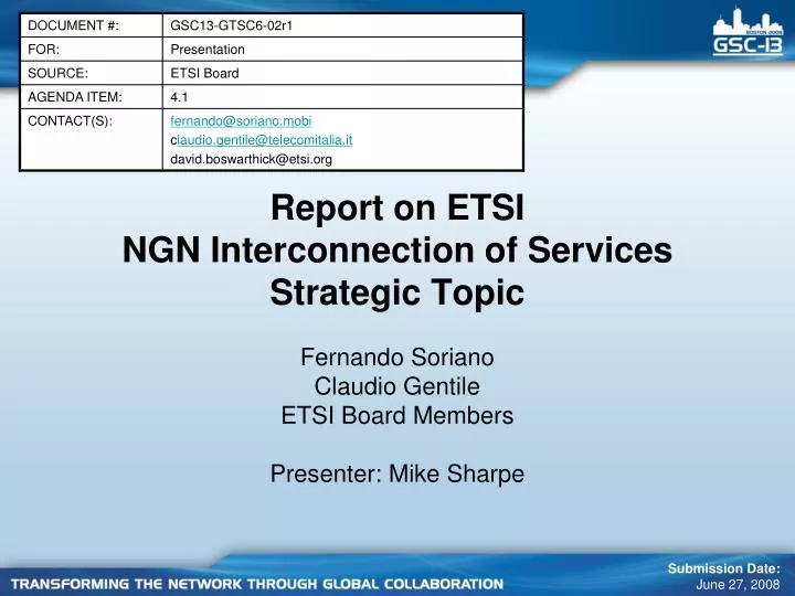 report on etsi ngn interconnection of services strategic topic