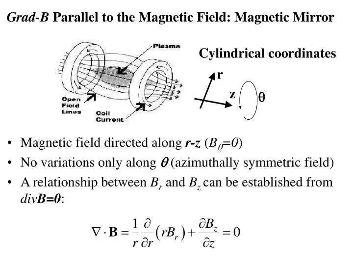 grad b parallel to the magnetic field magnetic mirror