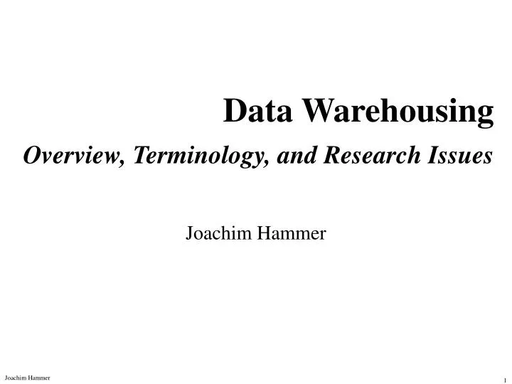 data warehousing overview terminology and research issues