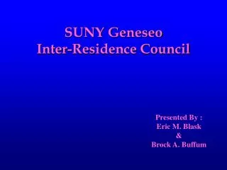SUNY Geneseo Inter-Residence Council