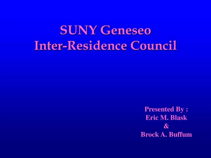 suny geneseo inter residence council