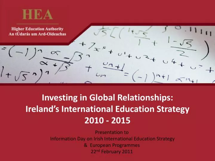 investing in global relationships ireland s international education strategy 2010 2015