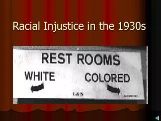 Racial Injustice in the 1930s