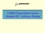 CSDP Preparation Course Module III: Software Design - slide 1