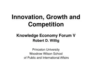 Innovation, Growth and Competition