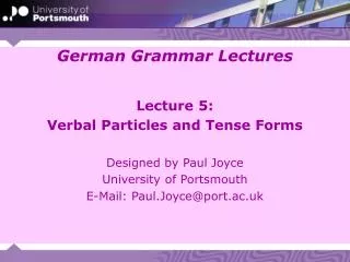 German Grammar Lectures