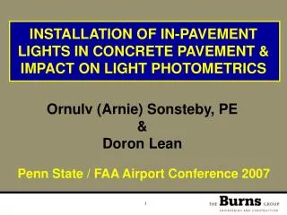 INSTALLATION OF IN-PAVEMENT LIGHTS IN CONCRETE PAVEMENT &amp; IMPACT ON LIGHT PHOTOMETRICS