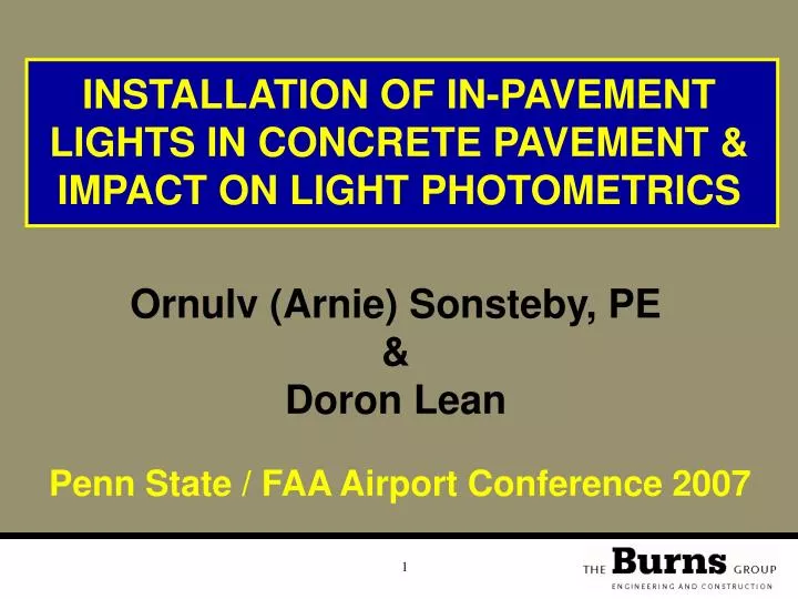 installation of in pavement lights in concrete pavement impact on light photometrics