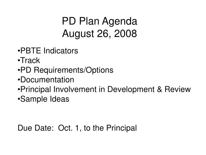 pd plan agenda august 26 2008