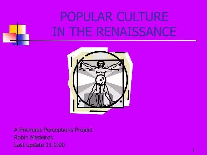 popular culture in the renaissance