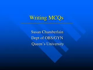 Writing MCQs