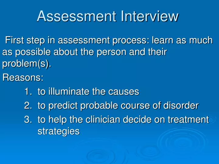 assessment interview