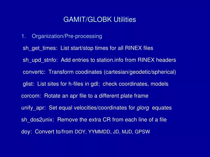 gamit globk utilities