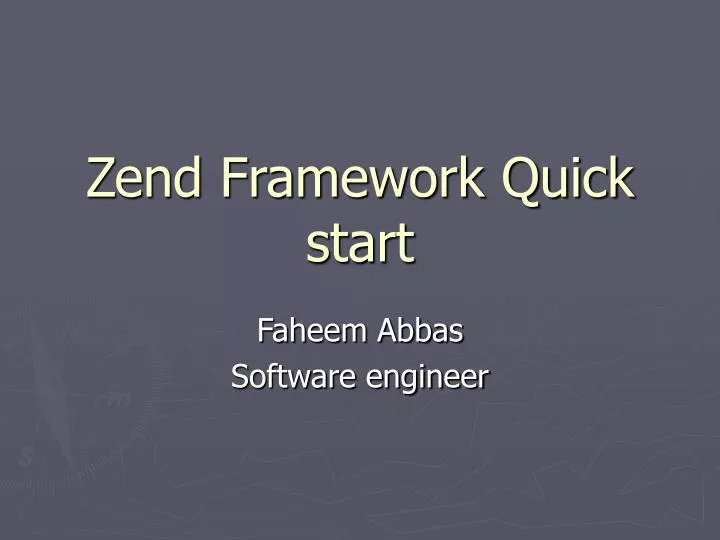 zend framework quick start