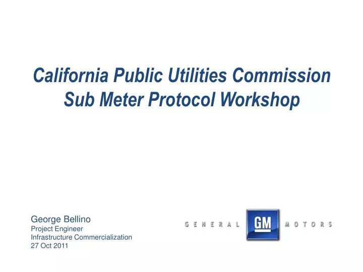 california public utilities commission sub meter protocol workshop
