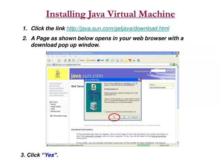 installing java virtual machine