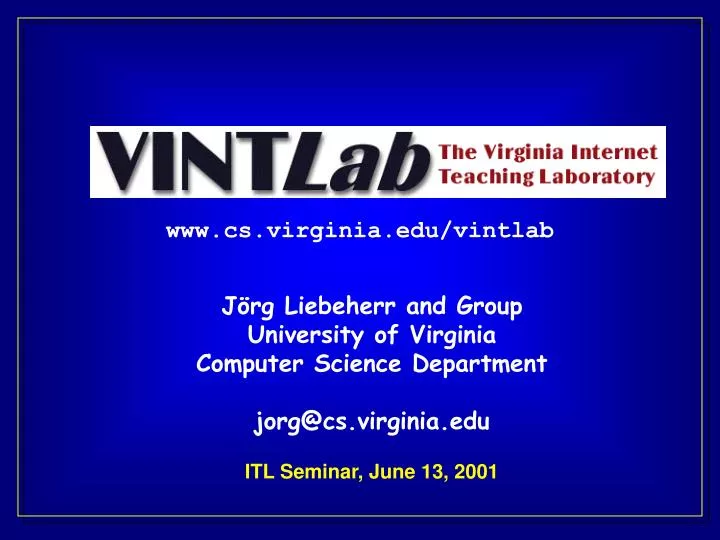 www cs virginia edu vintlab