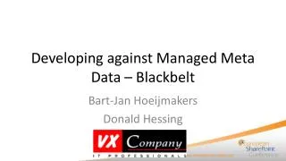 Developing against Managed Meta Data – Blackbelt