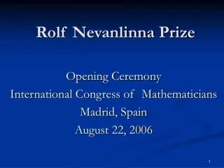 Rolf Nevanlinna Prize