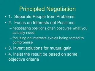 Principled Negotiation