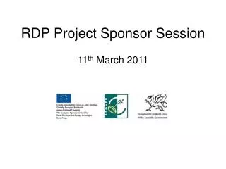 RDP Project Sponsor Session