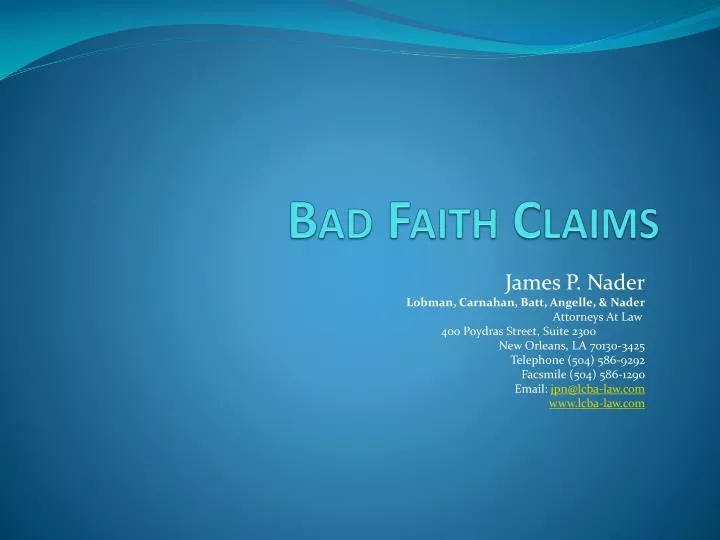 bad faith claims
