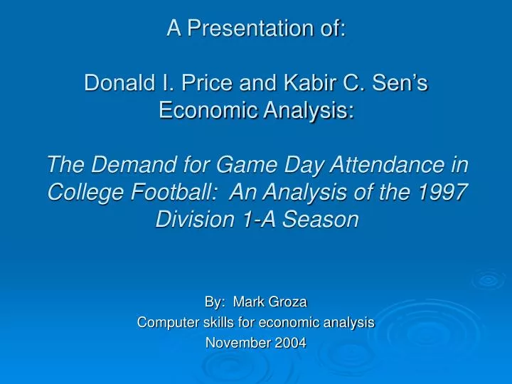 by mark groza computer skills for economic analysis november 2004