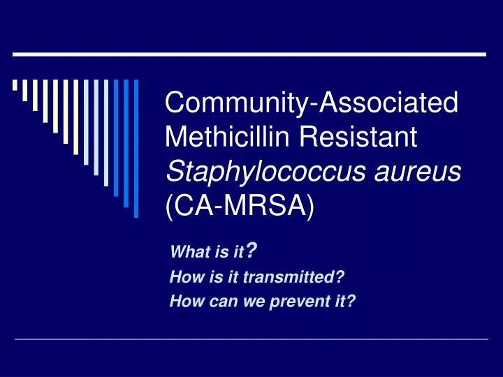 community associated methicillin resistant staphylococcus aureus ca mrsa